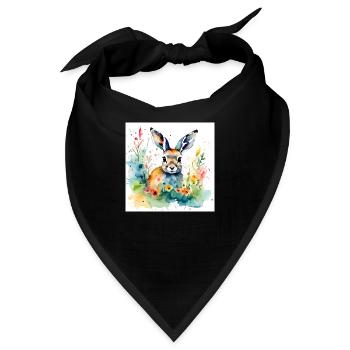 Hase farbig - Bandana - Schwarz - Vorne