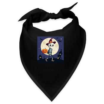 Süßes Skelett im Mondschein - Bandana - Schwarz - Vorne