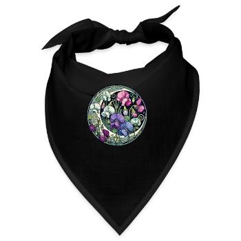 Lila süße Erbsen - Bandana - Schwarz - Vorne