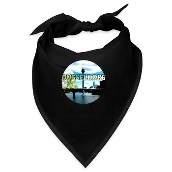 Düsseldorf rund modern bunt kontrast Mai - Bandana - Schwarz - Vorne