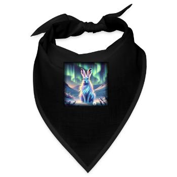 Schneehase Aurora Borealis - Bandana - Schwarz - Vorne