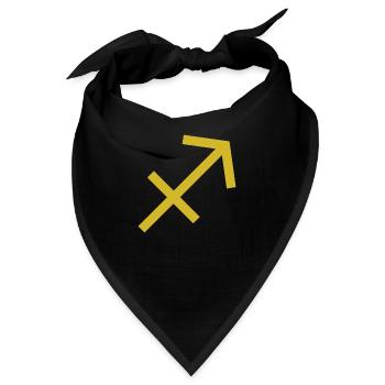 Sternzeichen Schütze, exklusives T-Shirt Design - Bandana - Schwarz - Vorne