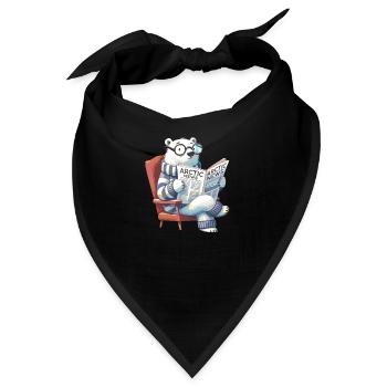 Eisbär liest Zeitung - Bandana - Schwarz - Vorne