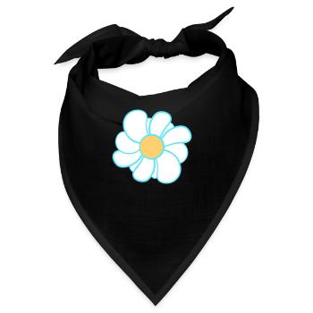 Weiße Margeriten Blumen Frühling Sommer Blümchen - Bandana - Schwarz - Vorne