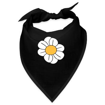 Weiße Margeriten Blumen Frühling Sommer Blümchen - Bandana - Schwarz - Vorne