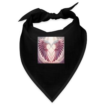 Engelsflügel Pink - Bandana - Schwarz - Vorne