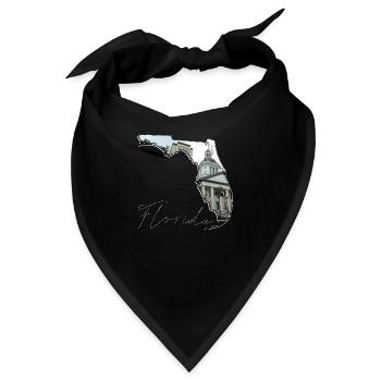 Florida State Capitol in der Florida Landkarte FL - Bandana - Schwarz - Vorne
