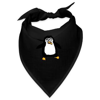 Pinguin Baby guckt verwirrt benommen verrückt süß - Bandana - Schwarz - Vorne