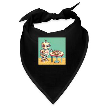 Pizza-Bot - Bandana - Schwarz - Vorne