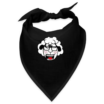 Schaf Nerd Hornbrille Brille Spange Geek Schlau - Bandana - Schwarz - Vorne