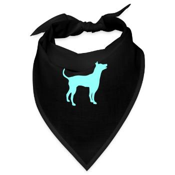 Großer Hund Silhouette Gefährlich Umriss Umrandung - Bandana - Schwarz - Vorne