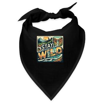 Bleib wild - Bandana - Schwarz - Vorne