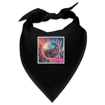 Discokugel vor Großstadt - Bandana - Schwarz - Vorne