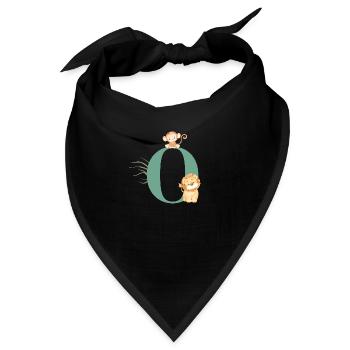 Buchstabe o grüne Dschungeltiere - Bandana - Schwarz - Vorne