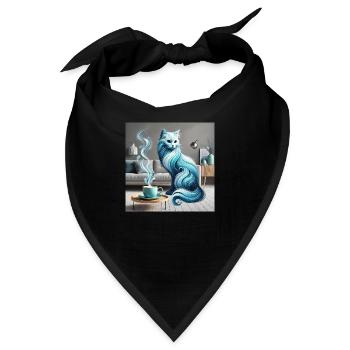 Cat and Coffee - Bandana - Schwarz - Vorne