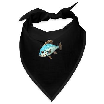 Heilbutt Fischmotiv Perfekt für Angler - Bandana - Schwarz - Vorne