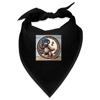 QiGong Faultier - Bandana - Schwarz - Vorne