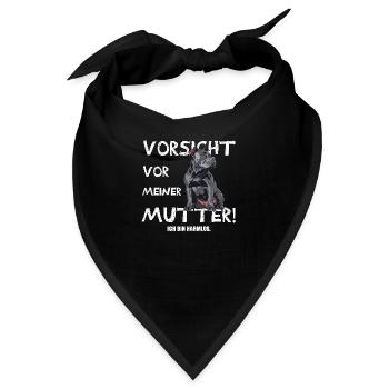 Hundemama Vorsicht - Bandana - Schwarz - Vorne
