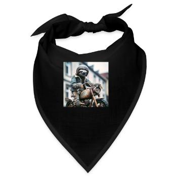 Faultier Wanderer Gentelmen Biker - Bandana - Schwarz - Vorne