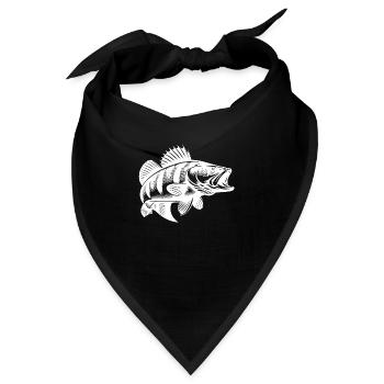 Vintage Barsch Fischdesign für echte Angler - Bandana - Schwarz - Vorne