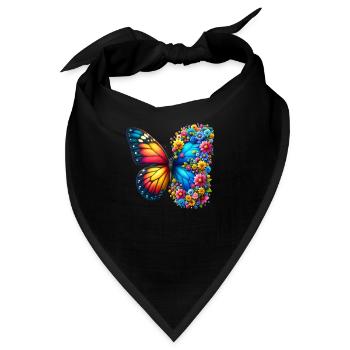 Bunter Schmetterling, von der Natur inspirierte Sommerstimmungen - Bandana - Schwarz - Vorne