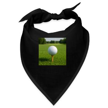 Sport - Golf, Golfball auf dem Abschlag - Bandana - Schwarz - Vorne