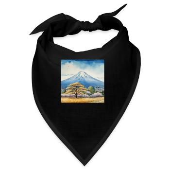 Frühlingsblick auf Fuji - Bandana - Schwarz - Vorne
