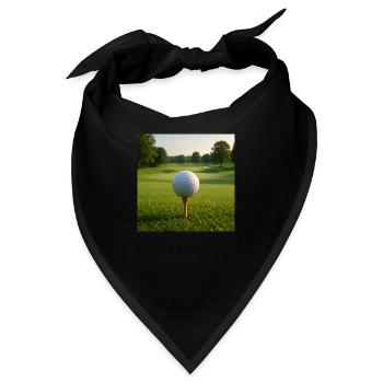 Sport - Golf, Golfball auf dem Abschlag - Bandana - Schwarz - Vorne