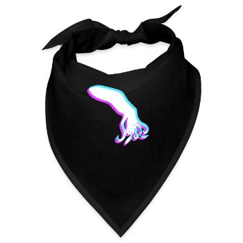 Oktopus 3D Illusion Design cool blau rot cyan rosa - Bandana - Schwarz - Vorne