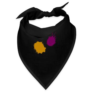 splatter farbklecks - Bandana - Schwarz - Vorne