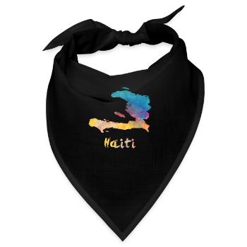 Haitian Watercolor Country - Bandana - Schwarz - Vorne