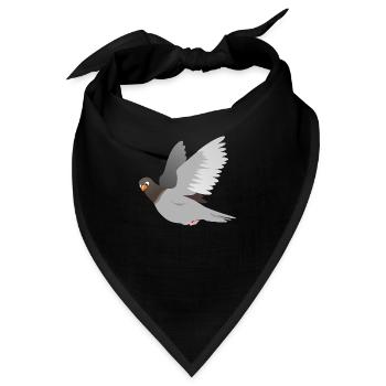 Taube in grau - Bandana - Schwarz - Vorne