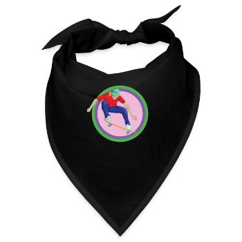 Skateboard Skater Halfpipe Stunt Backflip Board - Bandana - Schwarz - Vorne
