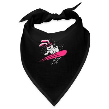 Schneehase - Ski - Snowboard - Wintersport 2C - Bandana - Schwarz - Vorne