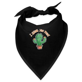 Lustiger Kaktus T-Shirt Spruch mit Humor Funshirt - Bandana - Schwarz - Vorne