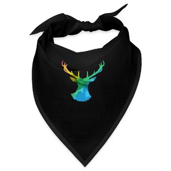 Hirsch - Bandana - Schwarz - Vorne