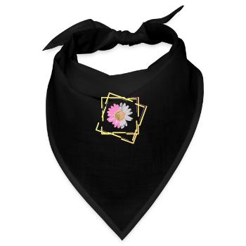 Margerite, Blüte, Blume - Bandana - Schwarz - Vorne