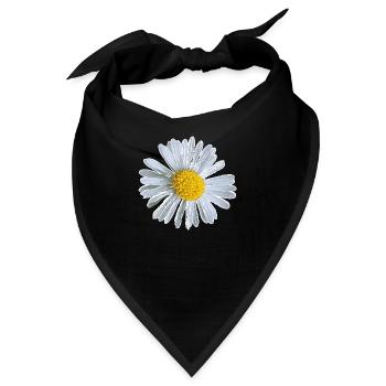 Blume Blüte Gänseblümchen Blumen Design - Bandana - Schwarz - Vorne