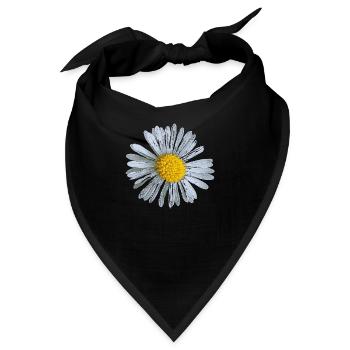 Blume Blüte Gänseblümchen Blumen Design 01 - Bandana - Schwarz - Vorne
