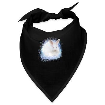 weisser hase,kaninchen,graffiti,blau - Bandana - Schwarz - Vorne