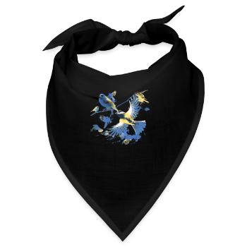 Vögel,kohlmeise, vogelschwarm, Graffiti,bunt - Bandana - Schwarz - Vorne