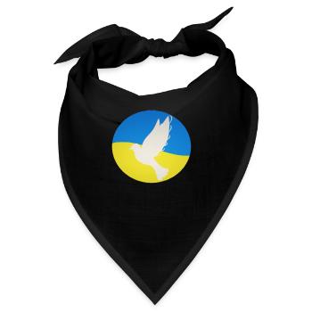 Ukraine Friedenstaube - No War - Bandana - Schwarz - Vorne