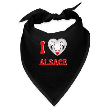 Ich liebe Elsass Elsässer Störche Ich liebe Elsass - Bandana - Schwarz - Vorne