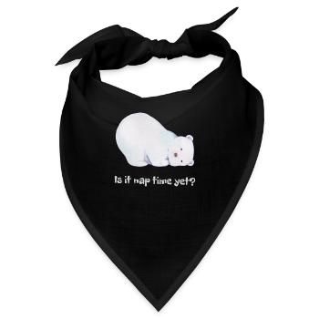 Es ist schon ein Nickerchen? Süßer verschlafener Eisbär - Bandana - Schwarz - Vorne