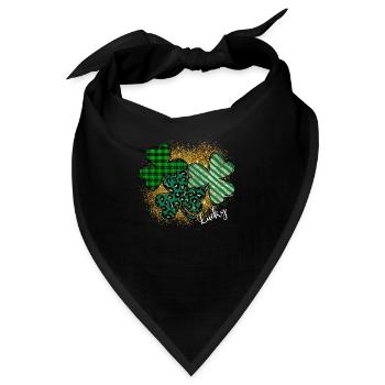 Happy St. Patrick´s Day Saint Patrick Irland Irish - Bandana - Schwarz - Vorne