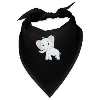Elefant niedlich - Bandana - Schwarz - Vorne