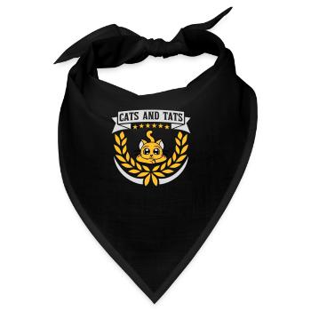 cats and tats Zitat - Bandana - Schwarz - Vorne