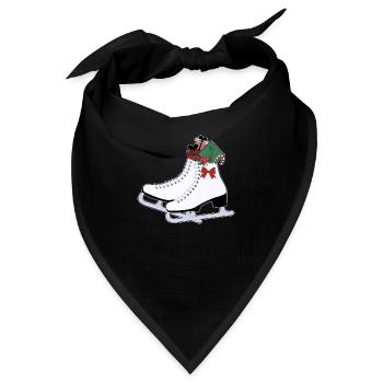 Schlittschuhe Weihnachten - Bandana - Schwarz - Vorne