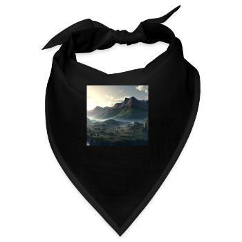Wunderschöne Berglandschaft im Nebel - Bandana - Schwarz - Vorne