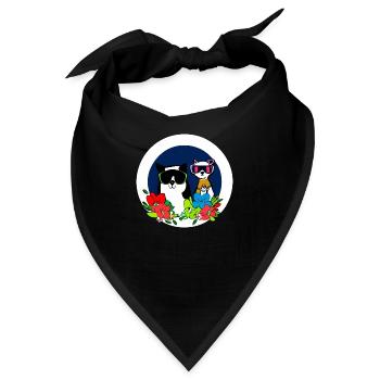Katzen beste Freunde - Bandana - Schwarz - Vorne